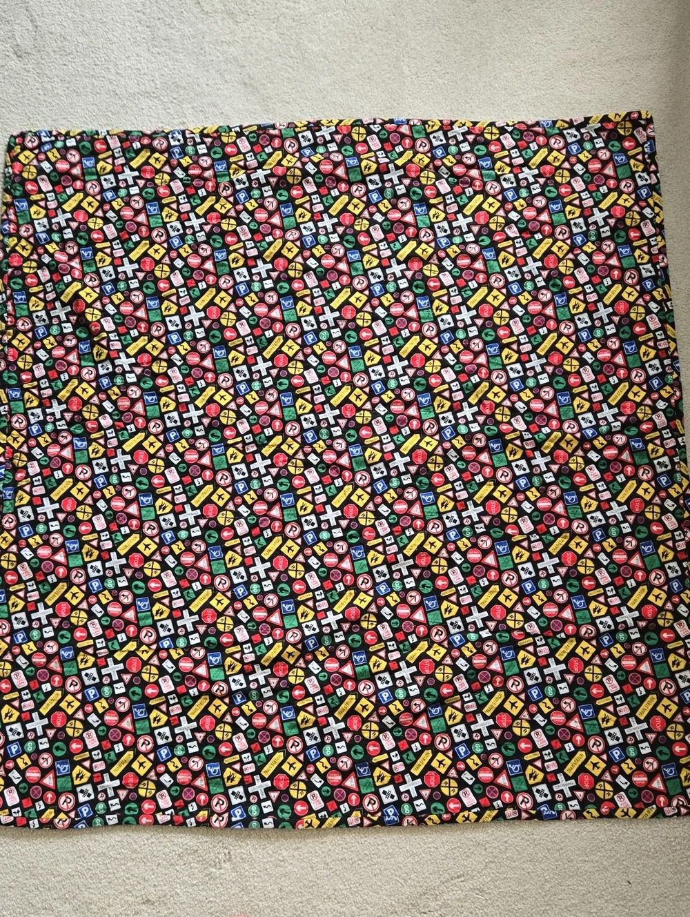 Handmade Quilt with Road Detail - Multi